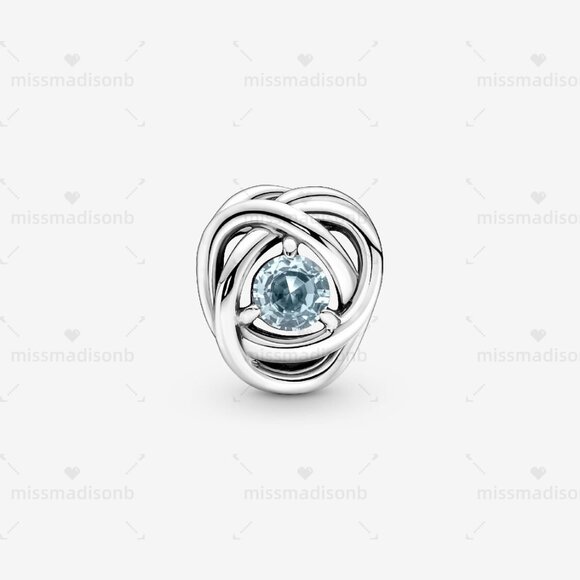 Pandora March Sea Aqua Blue Eternity Circle Charm - Picture 1 of 5